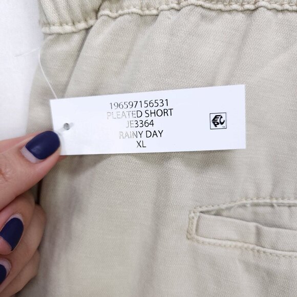 Joie Shorts Pleated Linen Blend Womens XL Beige High Waisted Pockets New - Picture 12 of 16